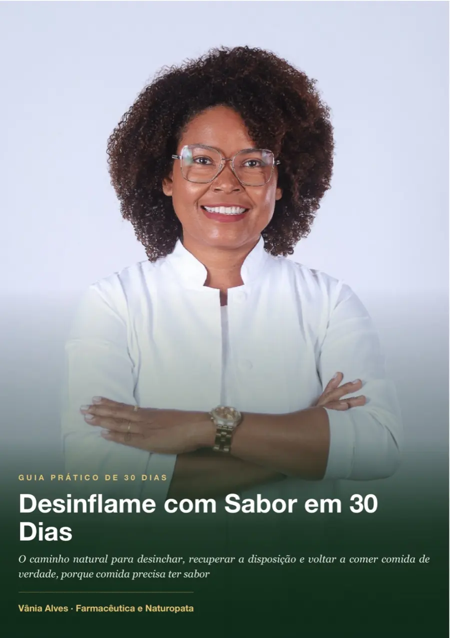 Capa do guia Desinflame com Sabor em 30 Dias, de Vânia Alves